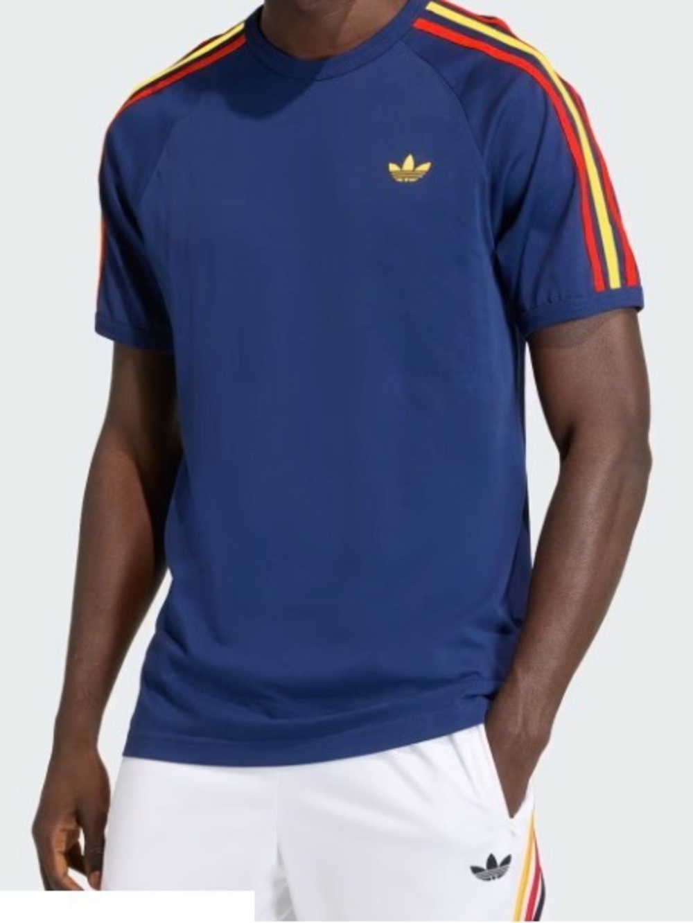 Adidas Men’s Navy Trefoil 3 Strip Spain Crewneck Shirt